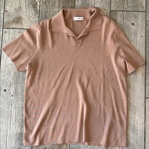 Men's Dusty Pink Knit Sweater Polo